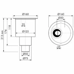 ESS Easy Drain Siphongehäuse M2, Abgang Nach Unten