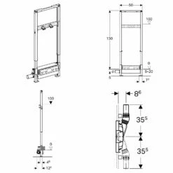 Geberit Duofix Element Für Dusche 130 Cm Mit Wandablauf, Wandarmatur AP D50 -Badezimmer Verkaufs-Shop hersteller geberit spuelkaesten montageelemente duofix dusche 2631814
