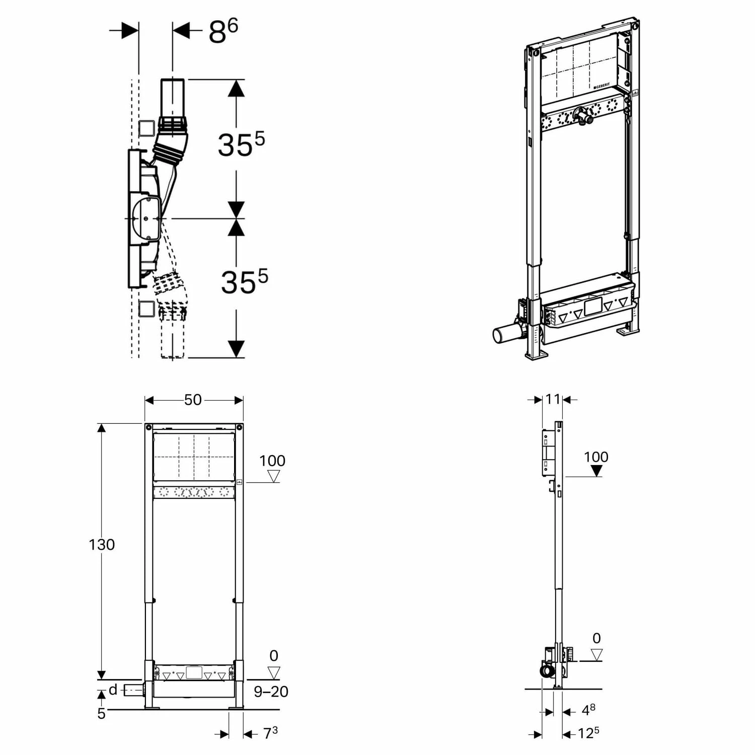Geberit Duofix Duschelement Für UP-Armaturen 3 Geberit Duofix Duschelement Für UP-Armaturen