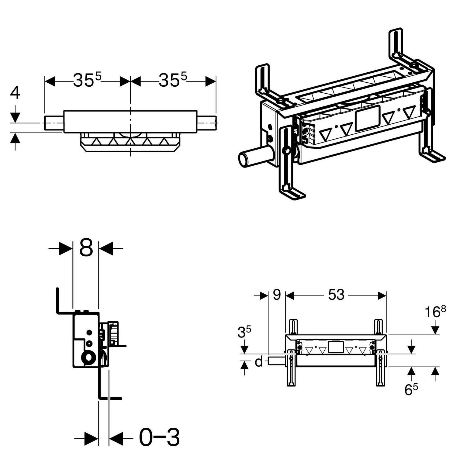 Geberit Kombifix Element Für Dusche Mit Wandablauf, D40 3 Geberit Kombifix Element Für Dusche Mit Wandablauf, D40