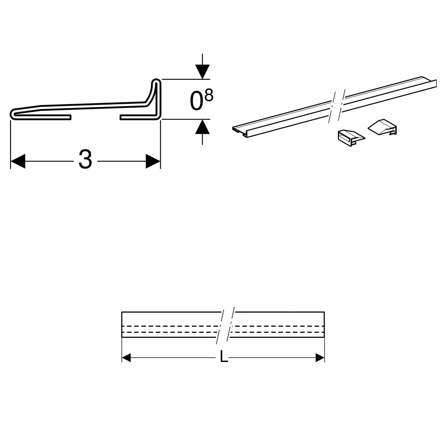 Geberit Kollektorprofil Zu Geberit Wandablauf Für Dusche, 150 Cm 4 Geberit Kollektorprofil Zu Geberit Wandablauf Für Dusche, 150 Cm – Bild 2