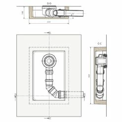 Ideal Standard Ultra Flat S Ablaufbox Groß, Rechts
