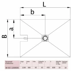 Kermi POINT Komplettboard E65 120 X 90 Cm, Einbauhöhe Min. 6,5 Cm -Badezimmer Verkaufs-Shop hersteller kermi duschkabinen und duschplaetze point 2667223
