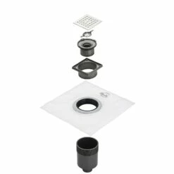 Architekt House Badablauf 10 X 10 Cm Abgang Senkrecht Abdeckung Edelstahl