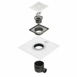 Architekt House Badablauf 15 X 15 Cm Abgang Waagerecht Abdeckung Edelstahl