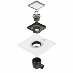 Architekt House Badablauf 15 X 15 Cm Abgang Waagerecht Abdeckung Verfliesbar