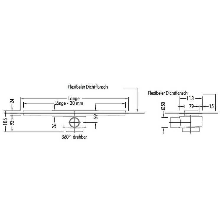 Drainset Komplett Duschrinne 110 Cm Mit Abdeckung Zero 6 Drainset Komplett Duschrinne 110 Cm Mit Abdeckung Zero – Bild 4
