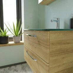 Pelipal Trentino Möbelkombination Mit Glaswaschtisch 77 Cm, SPS Mit LED Aufbauleuchte -Badezimmer Verkaufs-Shop hersteller pelipal trentino komplettanlagen glaswaschtisch 2 6953718