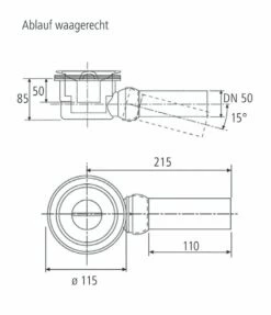Poresta Systems Ablauf Waagerecht Für BF KMK Duschsysteme