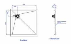 Schedel Plan Plus Mineral-Duschelement Bodeneben 100 X 100 Cm, Eck-Ablauf