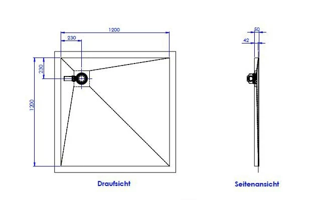 Schedel Plan Plus Mineral-Duschelement Bodeneben 120 X 120 Cm, Eck-Ablauf 3 Schedel Plan Plus Mineral-Duschelement Bodeneben 120 X 120 Cm, Eck-Ablauf