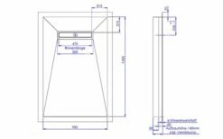 Schedel Plan Plus Mineral-Duschelement Bodeneben 90 X 140 Cm Mit Rinne, Gefälle Vierseitig