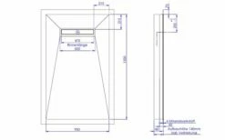 Schedel Plan Plus Mineral-Duschelement Bodeneben 90 X 150 Cm Mit Rinne, Gefälle Vierseitig