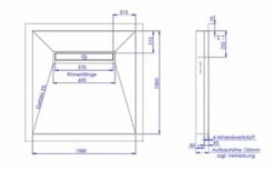 Schedel Plan Plus Mineral-Duschelement Bodeneben 100 X 100 Cm Mit Rinne, Gefälle Vierseitig