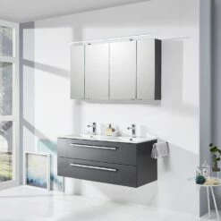 Steinkamp Life 2.0 Badmöbel Set 120 Cm Mit Pelipal Doppelwaschtisch Und Spiegelschrank -Badezimmer Verkaufs-Shop hersteller steinkamp badmoebel moebelsets life 2 3530375