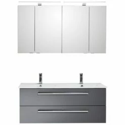 Steinkamp Life 2.0 Badmöbel Set 120 Cm Mit Pelipal Doppelwaschtisch Und Spiegelschrank