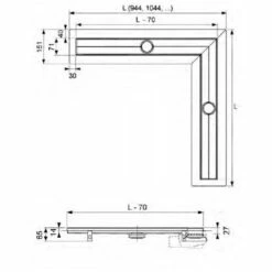 TECE TECEdrainline Winkelrinne 100 X 100 Cm Mit Dichtmanschette