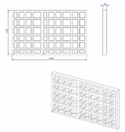 Schedel Plan Unterbauelement Mit Waben 150 X 90 X 8 Cm