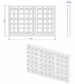 Schedel Plan Unterbauelement Mit Waben 150 X 100 X 8 Cm
