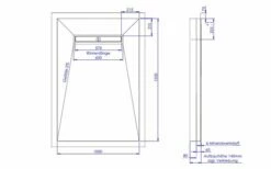Schedel Plan Plus Mineral-Duschelement Bodeneben 100 X 150 Cm Mit Rinne, Gefälle Vierseitig