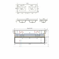 Pianura Giulia Badmöbel Set 121 Cm Mit LED-Lichtspiegel -Badezimmer Verkaufs-Shop pianura giulia waschtisch sets waschtischkombination 121 9638141