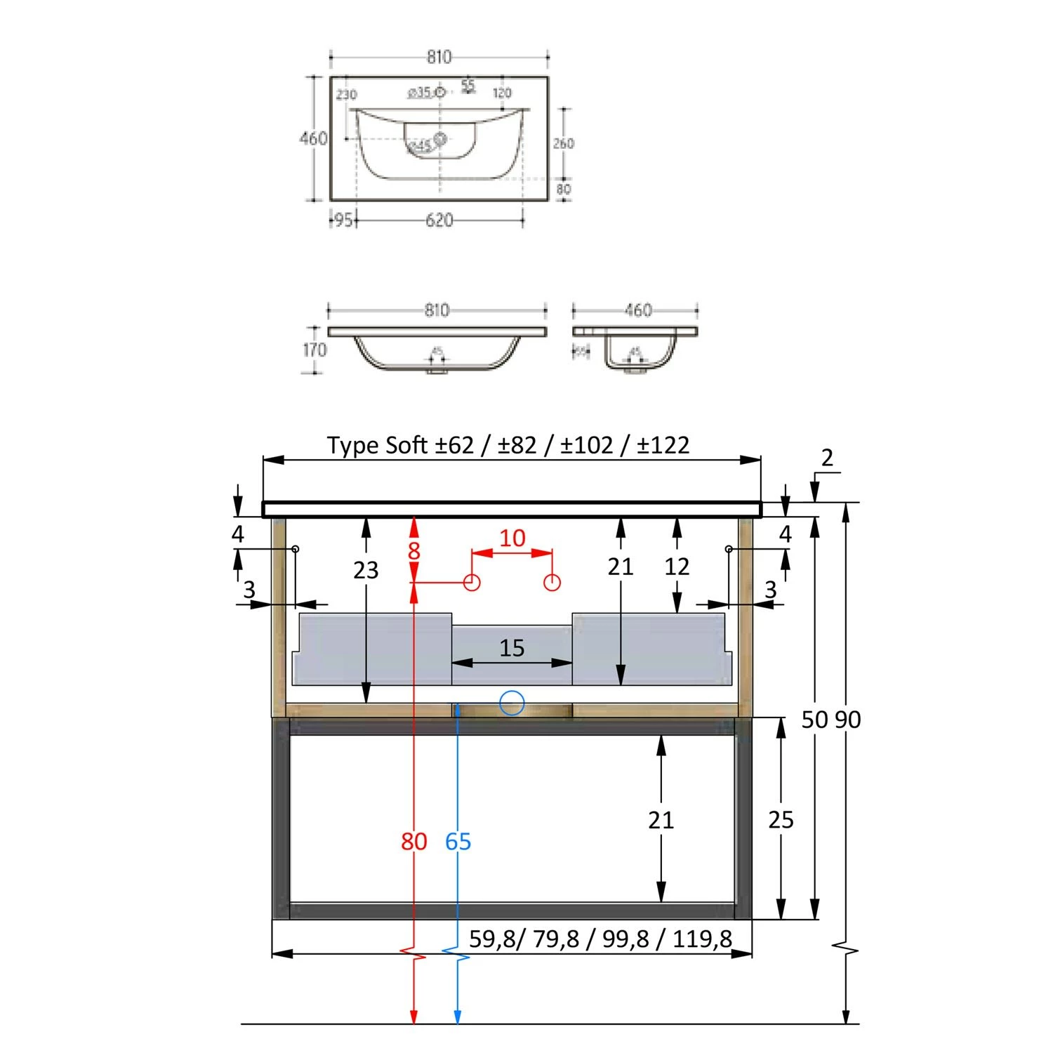 Pianura Giulia Badmöbel Set 81 Cm Mit Spiegel 6 Pianura Giulia Badmöbel Set 81 Cm Mit Spiegel – Bild 4
