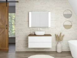 Pianura Stella Badmöbel Set 100,5 Cm Mit LED-Spiegelschrank -Badezimmer Verkaufs-Shop pianura stella badmoebel sets 100 5 10233539