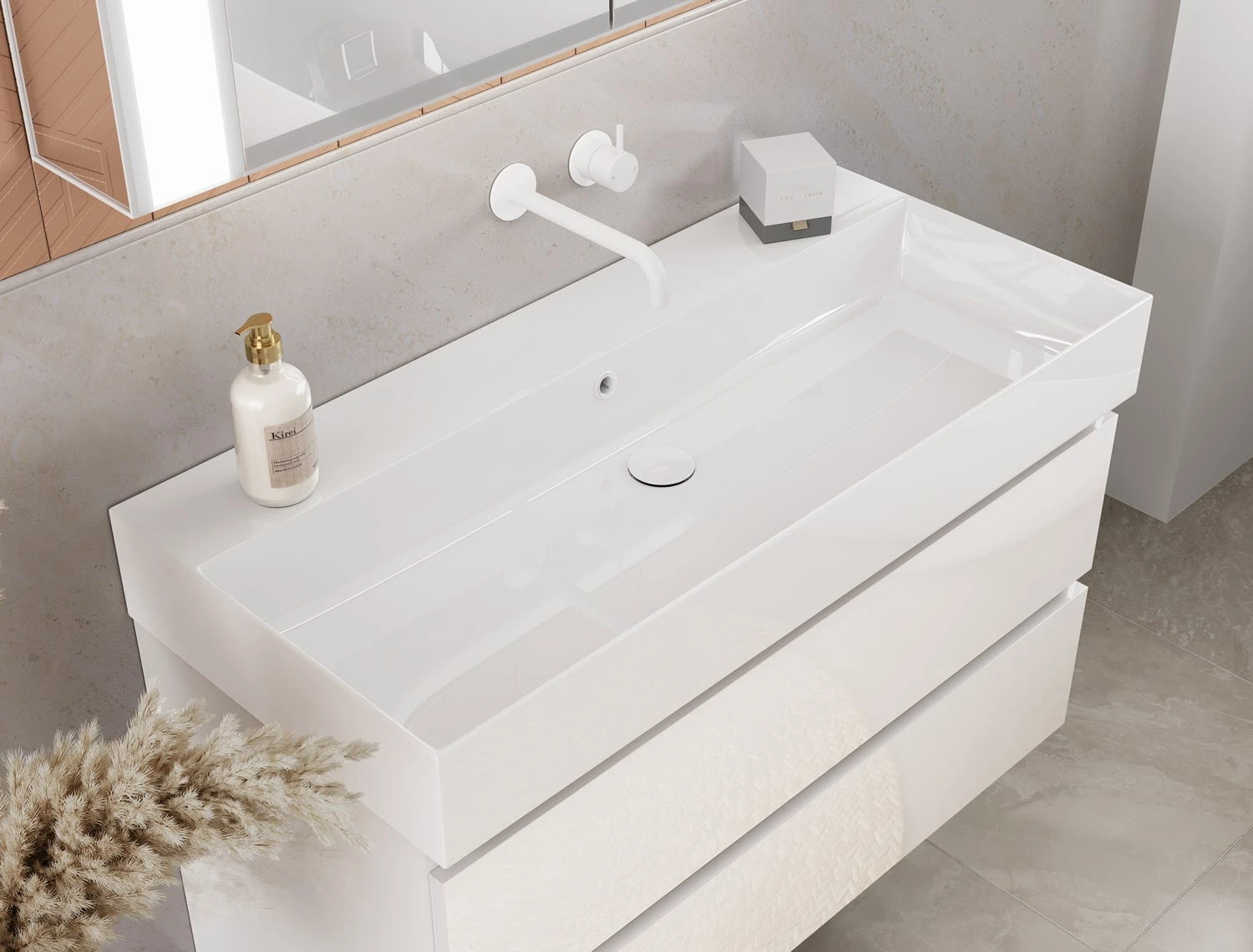 Pianura Stella Badmöbel Set 81 Cm Mit LED-Spiegelschrank, Ohne Hahnloch 4 Pianura Stella Badmöbel Set 81 Cm Mit LED-Spiegelschrank, Ohne Hahnloch – Bild 2