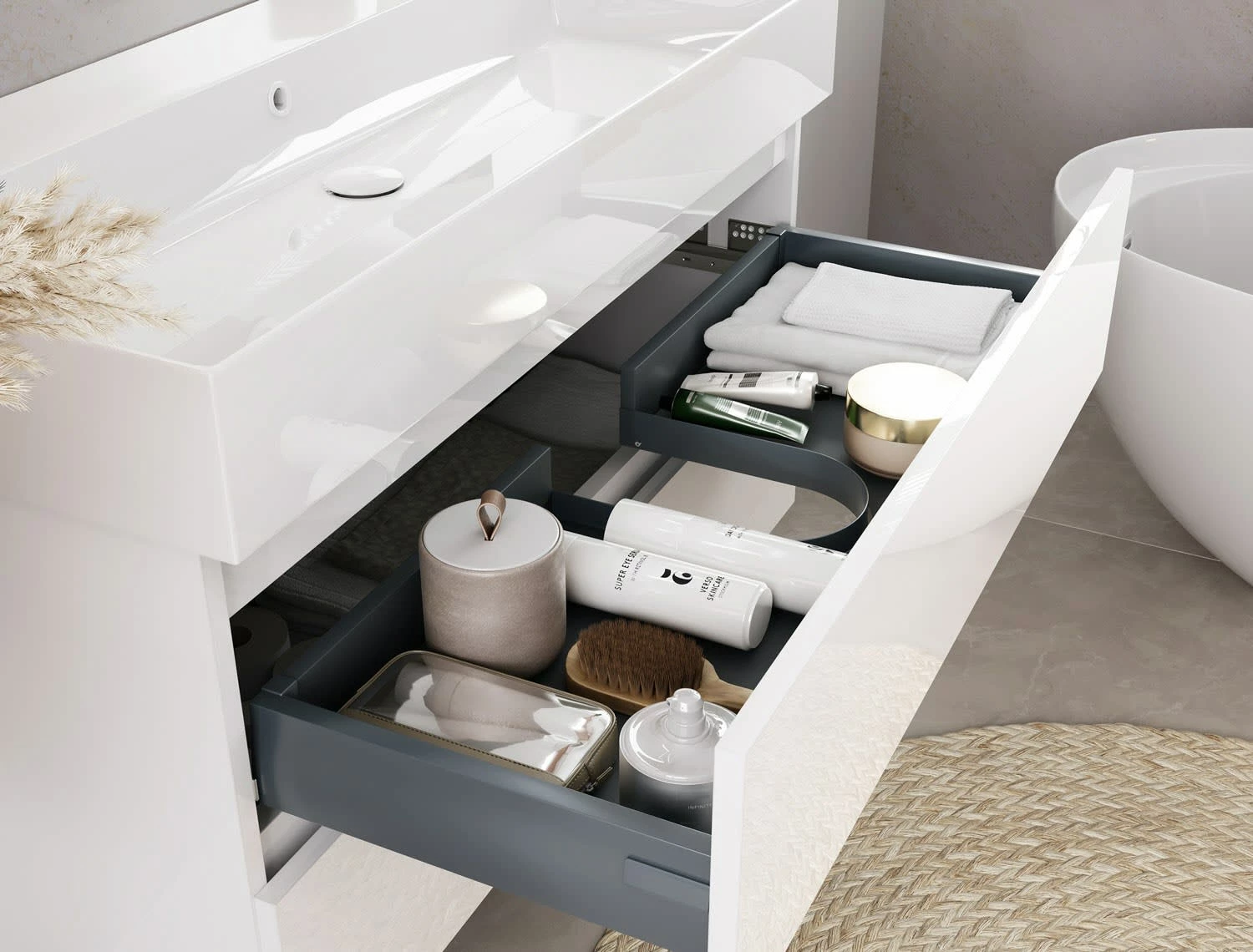 Pianura Stella Badmöbel Set 81 Cm Mit LED-Spiegelschrank, Ohne Hahnloch 5 Pianura Stella Badmöbel Set 81 Cm Mit LED-Spiegelschrank, Ohne Hahnloch – Bild 3