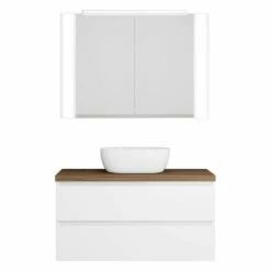 Pianura Stella Badmöbel Set 100,5 Cm Mit LED-Spiegelschrank