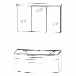 Puris Speed Badmöbelset 100 Cm Mit Spiegelschrank 1, Keramik Waschtisch Und Waschtischunterschrank -Badezimmer Verkaufs-Shop puris speed badmoebel sets badmoebelset 100 9137231