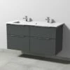 Sanipa 3way Möbelset-1 Inkl. Spiegelschrank "MALTE", 120 Cm, Mit Aufsatzgriffen, Doppelwaschtisch