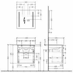 Sanipa 3way Möbelset-2 Inkl. Lichtspiegel "LUCY", 65 Cm -Badezimmer Verkaufs-Shop sanipa 3way badmoebel sets moebelset 2 6358162