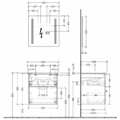Sanipa 3way Möbelset-2 Inkl. Lichtspiegel "LUCY", 65 Cm, Mit Push To Open -Badezimmer Verkaufs-Shop sanipa 3way badmoebel sets moebelset 2 6358240