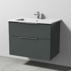 Sanipa 3way Möbelset Inkl. Spiegelschrank "ARND", 80 Cm, Mit Aufsatzgriffen