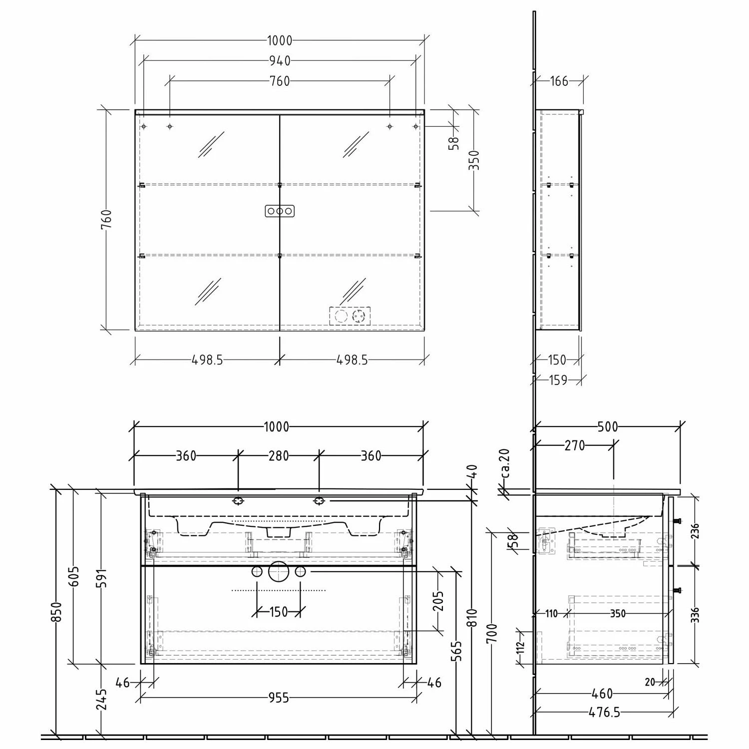 Sanipa 3way Möbelset Inkl. Spiegelschrank "ARND", 100 Cm 6 Sanipa 3way Möbelset Inkl. Spiegelschrank "ARND", 100 Cm – Bild 4
