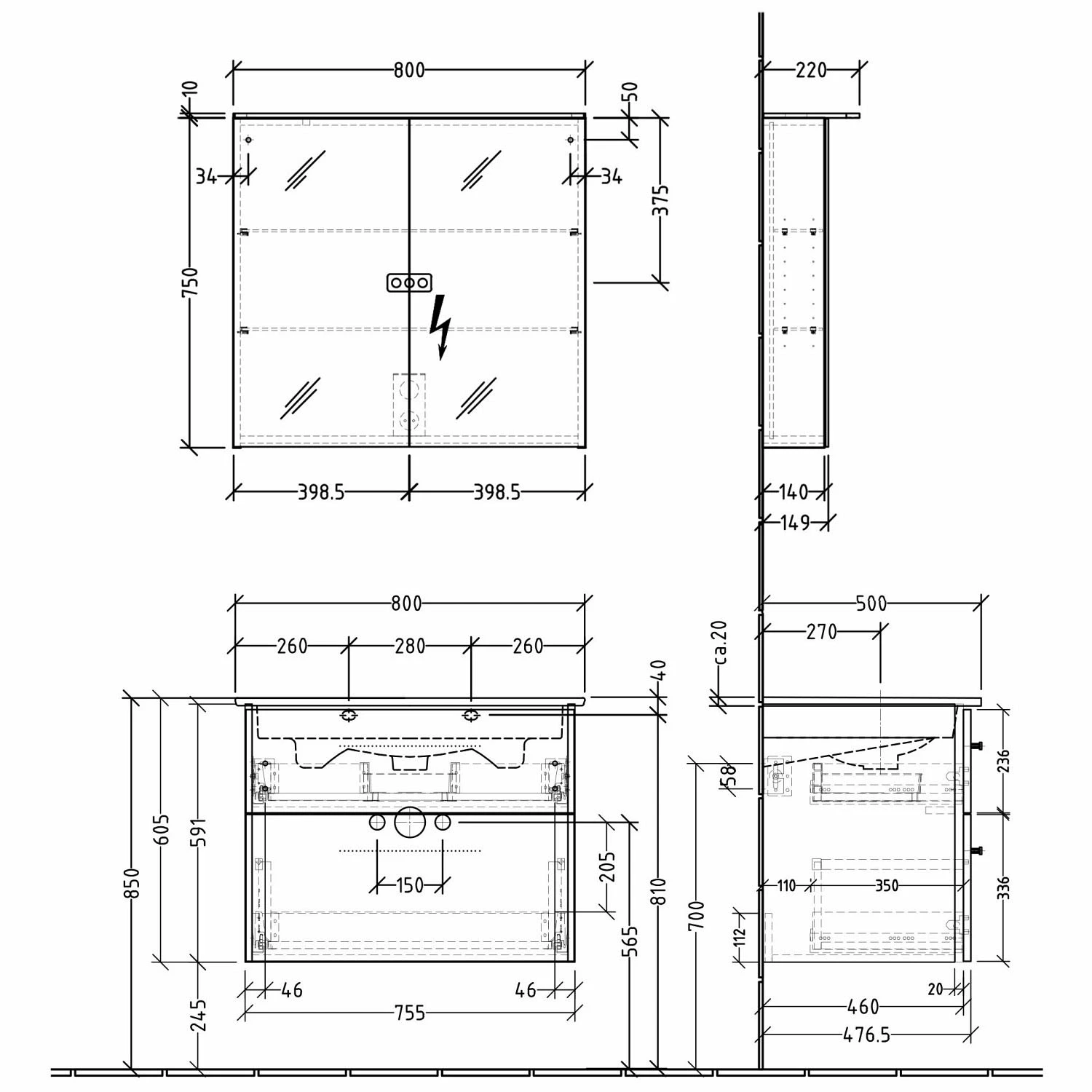 Sanipa 3way Möbelset Inkl. Spiegelschrank "MALTE", 80 Cm 6 Sanipa 3way Möbelset Inkl. Spiegelschrank "MALTE", 80 Cm – Bild 4