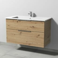 Sanipa 3way Möbelset Inkl. Spiegelschrank "ARND", 100 Cm, Mit Aufsatzgriffen