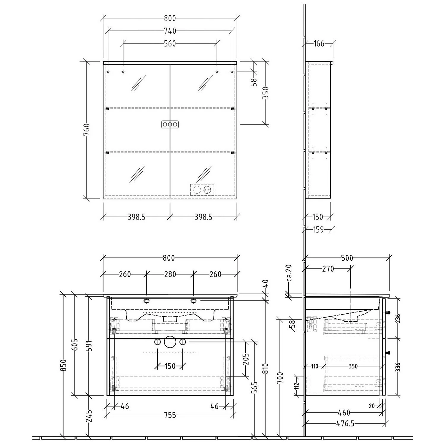 Sanipa 3way Möbelset Inkl. Spiegelschrank "ARND", 80 Cm 5 Sanipa 3way Möbelset Inkl. Spiegelschrank "ARND", 80 Cm – Bild 3