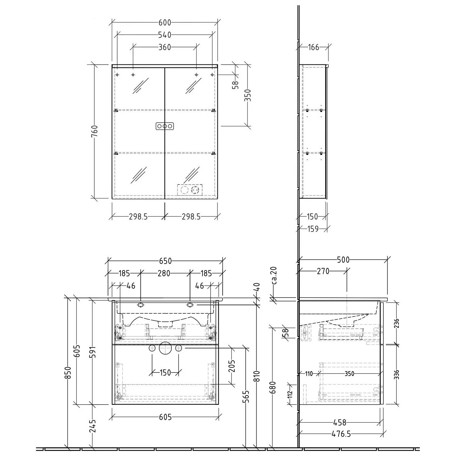 Sanipa 3way Möbelset Inkl. Spiegelschrank "ARND", 65 Cm, Mit Push To Open 5 Sanipa 3way Möbelset Inkl. Spiegelschrank "ARND", 65 Cm, Mit Push To Open – Bild 3