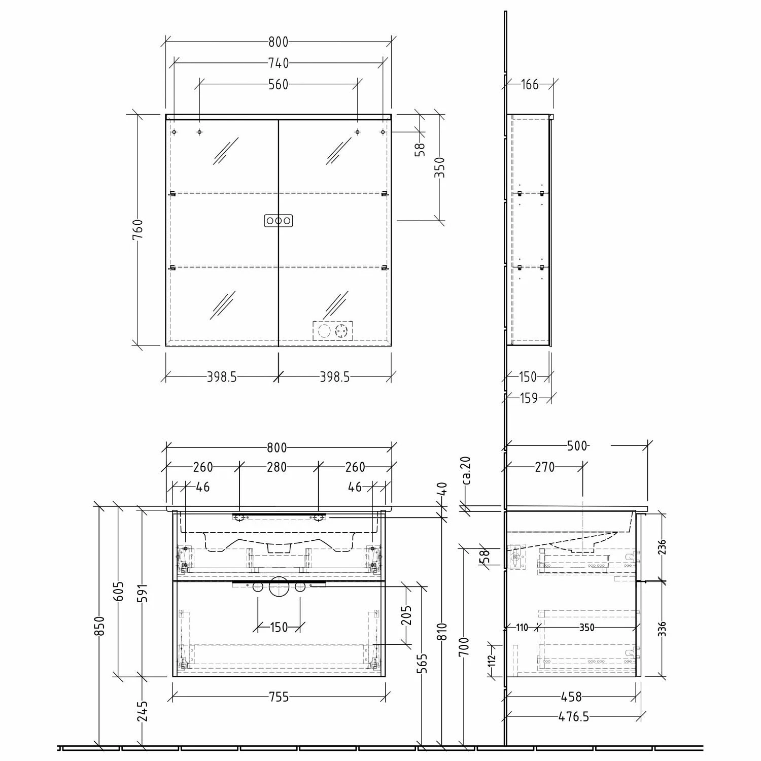 Sanipa 3way Möbelset Inkl. Spiegelschrank "ARND", 80 Cm, Mit Aufsatzgriffen 6 Sanipa 3way Möbelset Inkl. Spiegelschrank "ARND", 80 Cm, Mit Aufsatzgriffen – Bild 4