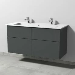 Sanipa 3way Möbelset Inkl. Spiegelschrank "ARND", 120 Cm, Mit Push To Open, Doppelwaschtisch