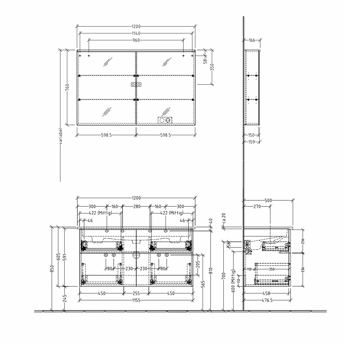 Sanipa 3way Möbelset Inkl. Spiegelschrank "ARND", 120 Cm, Mit Push To Open, Doppelwaschtisch 5 Sanipa 3way Möbelset Inkl. Spiegelschrank "ARND", 120 Cm, Mit Push To Open, Doppelwaschtisch – Bild 3