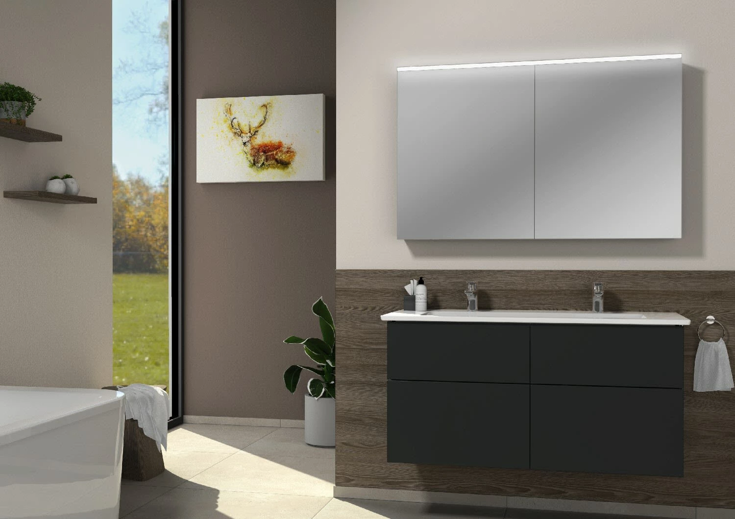 Sanipa 3way Möbelset Inkl. Spiegelschrank "ARND", 120 Cm, Mit Push To Open, Doppelwaschtisch 7 Sanipa 3way Möbelset Inkl. Spiegelschrank "ARND", 120 Cm, Mit Push To Open, Doppelwaschtisch – Bild 5