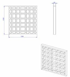 Schedel Plan Unterbauelement Mit Waben 100 X 100 X 8 Cm