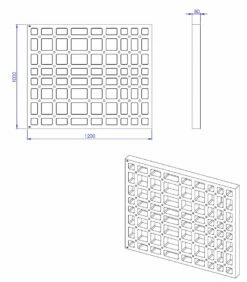 Schedel Plan Unterbauelement Mit Waben 120 X 100 X 8 Cm
