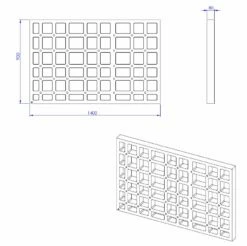 Schedel Plan Unterbauelement Mit Waben 140 X 90 X 8 Cm