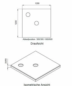 Schedel Plan Unterbauelement 120 X 120 Cm Bodeneben, 2er Set