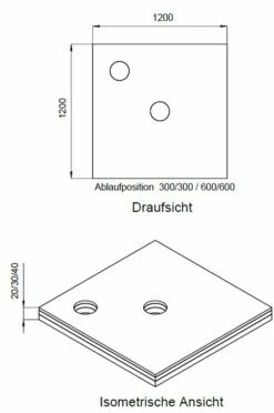 Schedel Plan Unterbauelement 120 X 120 Cm Bodeneben, 3er Set