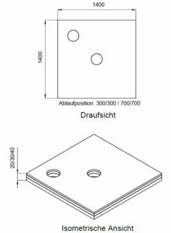 Schedel Plan Unterbauelement 140 X 140 Cm Bodeneben, 3er Set